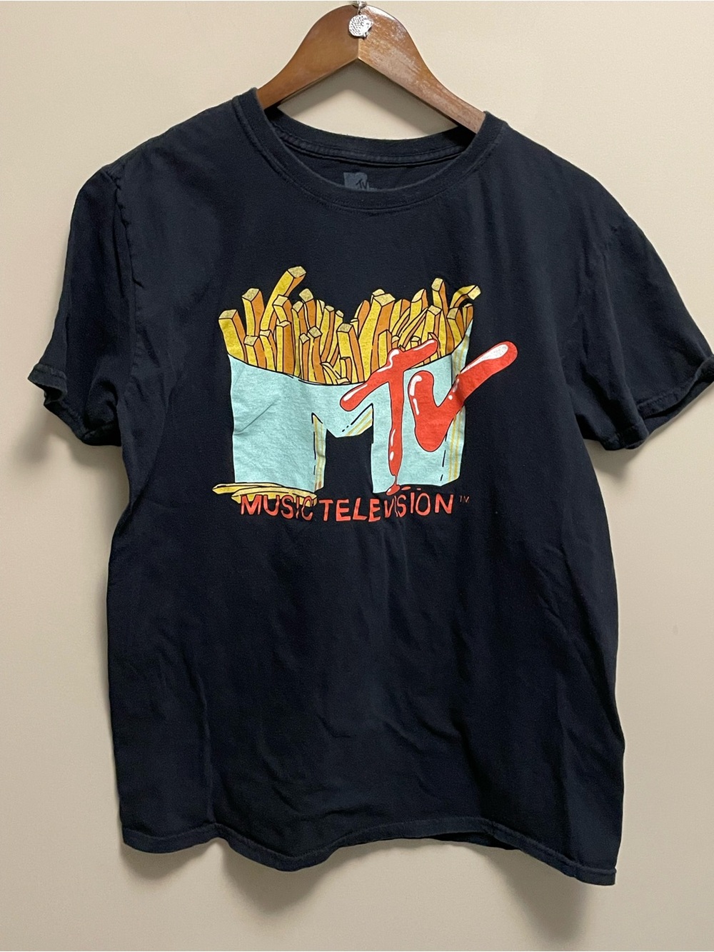 MTV Black French Fry Tee Men’s Large